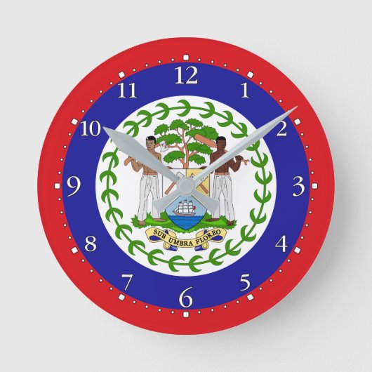 Vlag van Belize Ronde Klok (Voorkant)