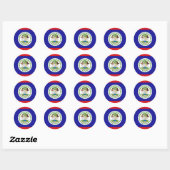 Vlag van Belize Ronde Sticker (Vel)