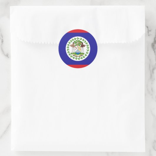 Vlag van Belize Ronde Sticker (Tas)
