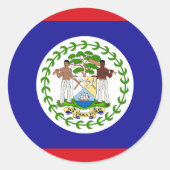 Vlag van Belize Ronde Sticker (Voorkant)