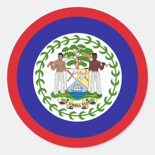 Vlag van Belize Ronde Sticker (Voorkant)