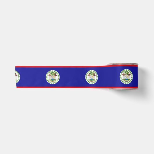 Vlag van Belize Satijnen Lint (Voorkant)