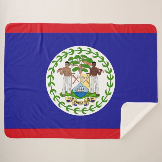 Vlag van Belize Sherpa Deken (Voorkant (horizontaal))