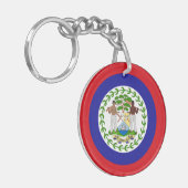 Vlag van Belize Sleutelhanger (Voorkant Links)