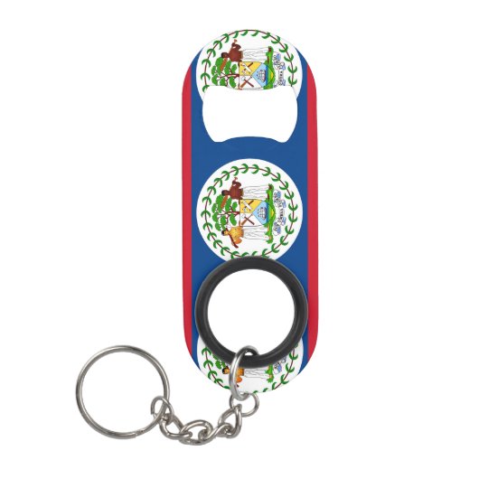 Vlag van Belize Sleutelhanger Flessenopener (Voorkant)