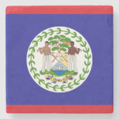 Vlag van Belize Stenen Onderzetter (Voorkant)