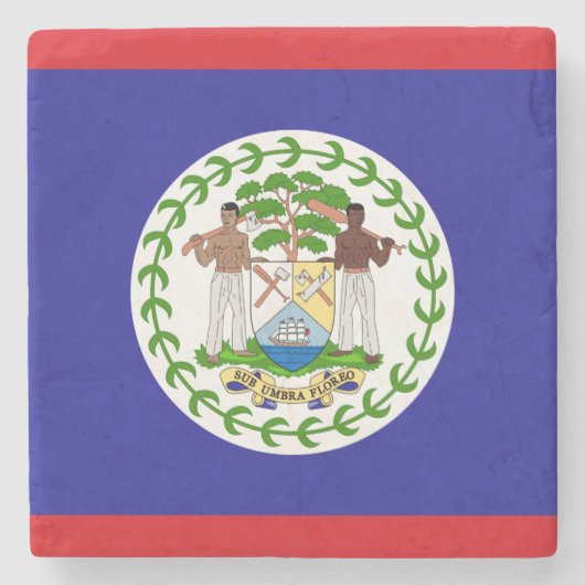 Vlag van Belize Stenen Onderzetter (Voorkant)