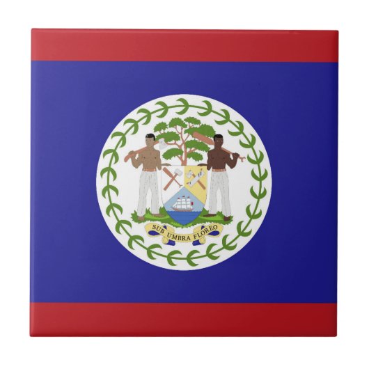 Vlag van Belize Tegeltje (Voorkant)