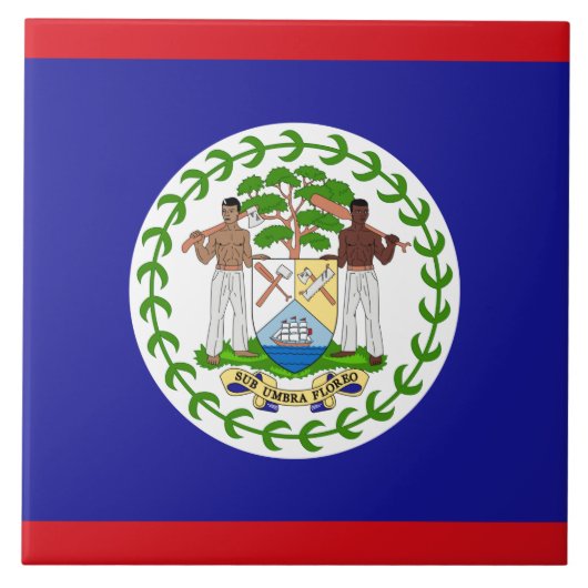 Vlag van Belize Tegeltje (Voorkant)