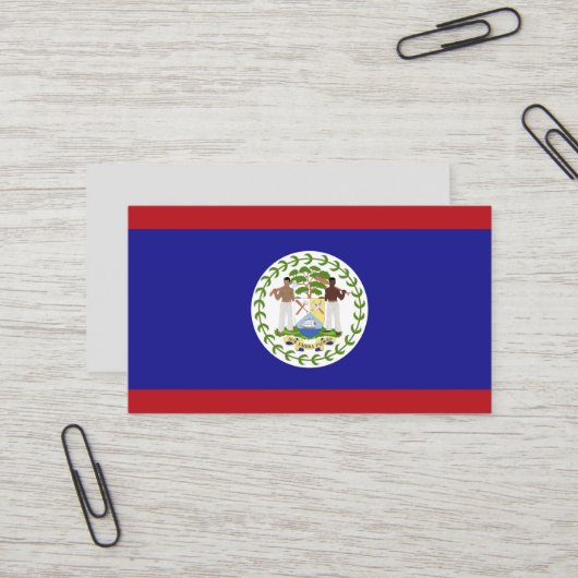 Vlag van Belize Visitekaartje (Voorkant / Achterkant in situ)