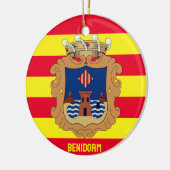 Vlag van Benidorm - Comunidad Valenciana (ESP) Keramisch Ornament (Links)
