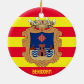 Vlag van Benidorm - Comunidad Valenciana (ESP) Keramisch Ornament (Achterkant)