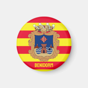 Vlag van Benidorm - Comunidad Valenciana (ESP) Magneet