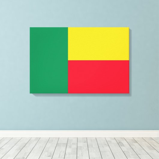 Vlag van Benin (Afrika) Canvas Afdruk (Insitu (Houten vloer))