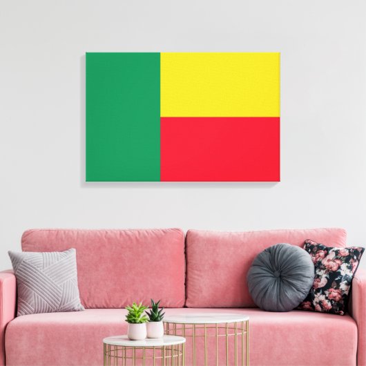 Vlag van Benin (Afrika) Canvas Afdruk (Insitu (Woonkamer))