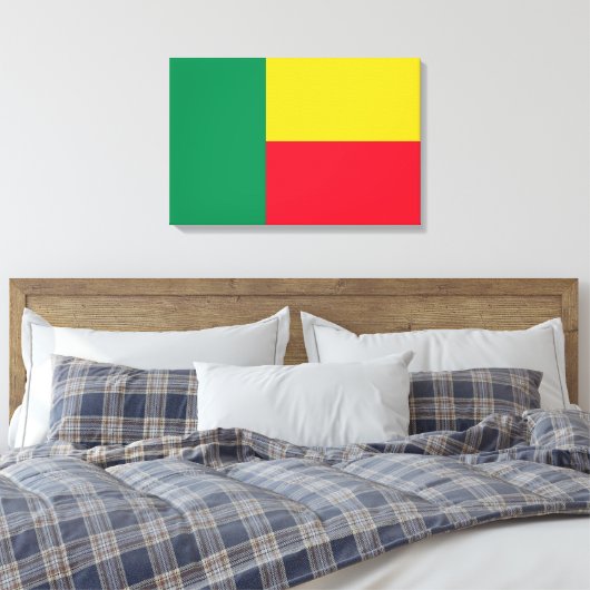 Vlag van Benin (Afrika) Canvas Afdruk (Insitu (Slaapkamer))