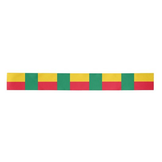 Vlag van Benin (Afrika) Satijnen Lint (Voorkant)
