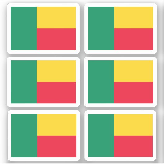 Vlag van Benin - een verzameling Stickers (Voorkant)