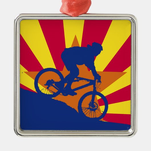 vlag van Berg biking Arizona Metalen Ornament (Voorkant)