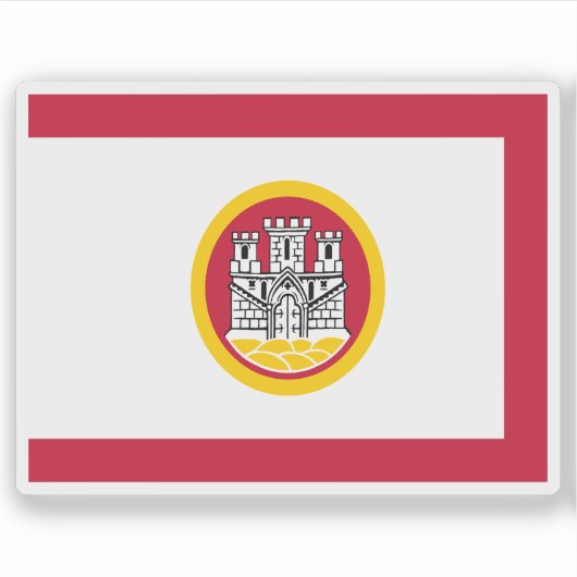 Vlag van Bergen, Noorwegen Sticker (Voorkant)