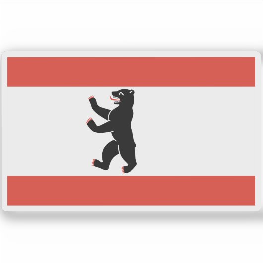 Vlag van Berlijn, Duitsland Sticker (Voorkant)