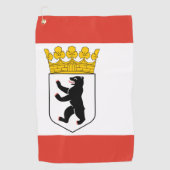 Vlag van Berlijn Golfhanddoek (Voorkant)