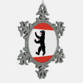 Vlag van Berlijn Tin Sneeuwvlok Ornament (Links)