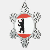Vlag van Berlijn Tin Sneeuwvlok Ornament (Rechts)