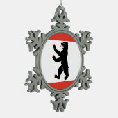 Vlag van Berlijn Tin Sneeuwvlok Ornament (Links)