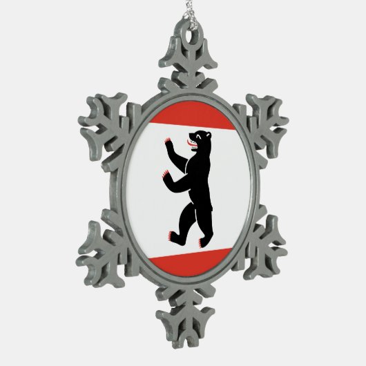 Vlag van Berlijn Tin Sneeuwvlok Ornament (Links)