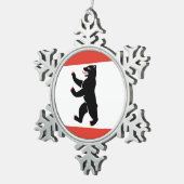 Vlag van Berlijn Tin Sneeuwvlok Ornament (Rechts)