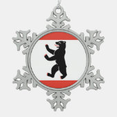 Vlag van Berlijn Tin Sneeuwvlok Ornament (Voorkant)