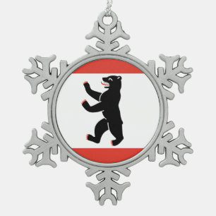 Vlag van Berlijn Tin Sneeuwvlok Ornament