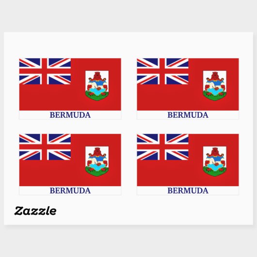 Vlag van Bermuda, gelabeld, Rechthoekige Sticker (Vel)