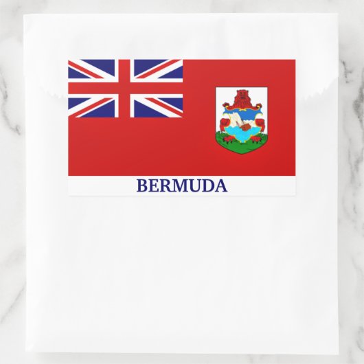 Vlag van Bermuda, gelabeld, Rechthoekige Sticker (Tas)