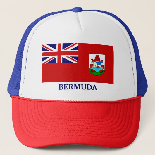 Vlag van Bermuda, voorzien van een etiket Trucker Pet (Voorkant)