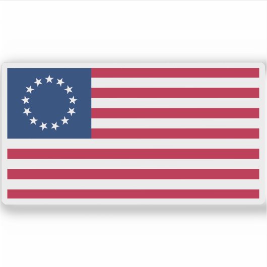 Vlag van Betsy Ross (1792) Sticker (Voorkant)
