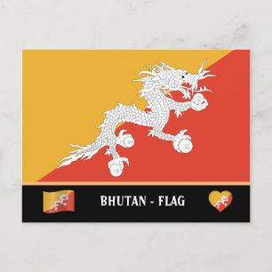 Vlag van Bhutan & Bhutaanse land / Bhutaanse draak Briefkaart