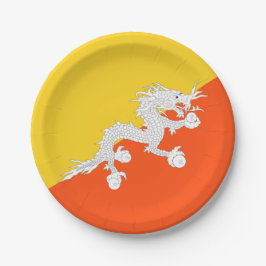Vlag van Bhutan (Bhutan) (Donderdraak) Papieren Bordje