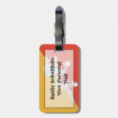 Vlag van Bhutan Easy ID Personal Bagagelabel (Achterkant verticaal)