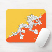 Vlag van Bhutan met Jouw naam Muismat (Met muis)