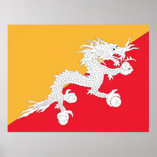 Vlag van Bhutan Poster