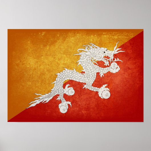 Vlag van Bhutan Poster (Voorkant)