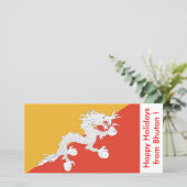 Vlag van Bhutan, Prettige Feestdagen vanuit Bhutan Feestdagenkaart (Staand voorkant)