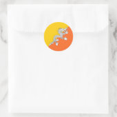 Vlag van Bhutan Ronde Sticker (Tas)