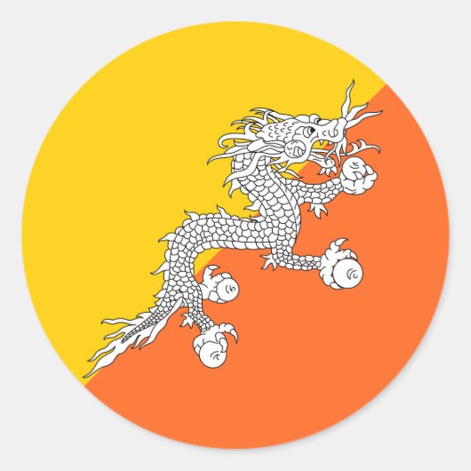 Vlag van Bhutan Ronde Sticker (Voorkant)