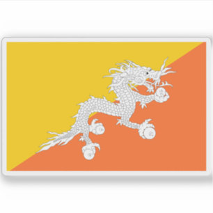 Vlag van Bhutan Sticker