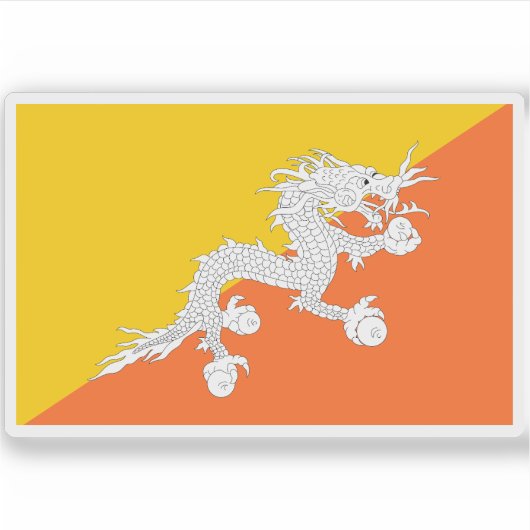 Vlag van Bhutan Sticker (Voorkant)