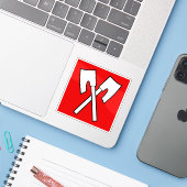 Vlag van Biel/Bienne, Zwitserland Sticker (Laptop met iPhone)