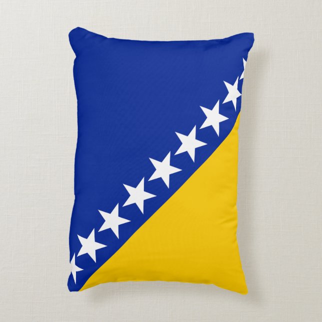 vlag van BiH Accent Kussen (Achterkant (Verticaal))